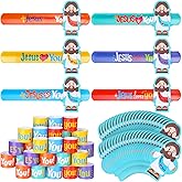 Vertintong 24 Pcs Jesus Slap Bracelets Bulk Christian Bracelets Jesus Love You Gifts Religious Snap Wristbands for Classroom Awards Sunday School Party Favors