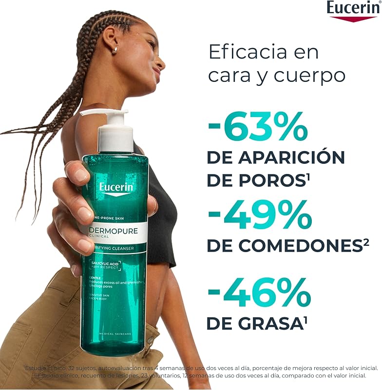 DermoPure Clinical Gel Limpiador Purificante (200 ml), gel limpiador con Ácido Salicílico para pieles con tendencia acneica y sensibles, gel limpiador facial y corporal para pieles grasas