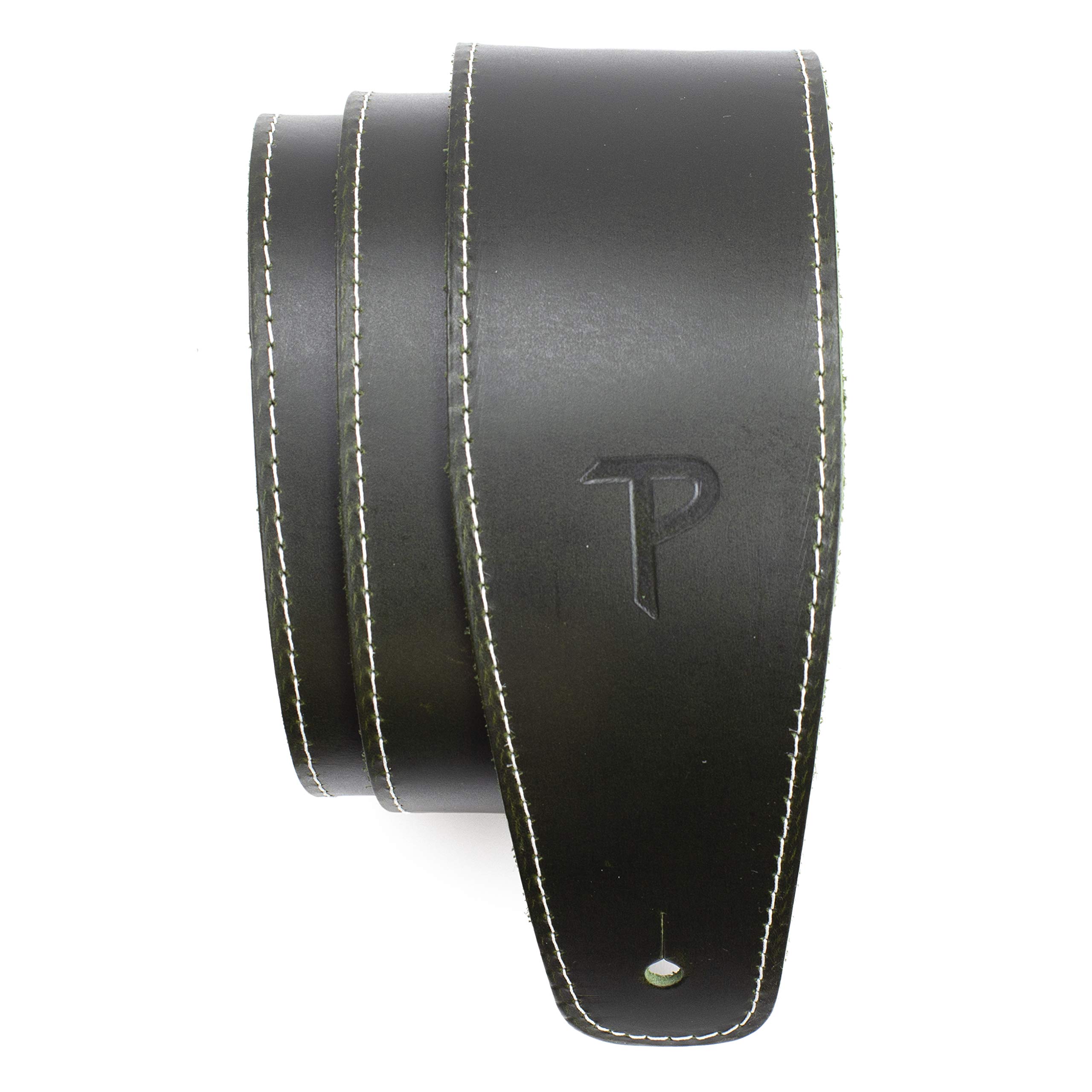 Perri’s Leathers Ltd. - Guitar Strap - Baseball Leather (Series) - Green - Adjustable - For Acoustic/Bass/Electric Guitars - Made in Canada (SP25S-7052)