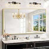 KOCUUY Large Gold Bathroom Mirror, 60x36 inch Rectangular Mirror for Bathroom Sink, Oversized Wall Mirror with Metal Gold Frame for Living Room, Farmhouse, Entryway, Hang Horizontal/Vertical