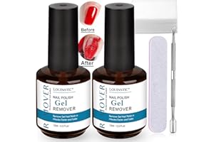 LOUINSTIC Gel Nail Polish Remover 2 Pack: Gel Polish Remover 3-5 Minutes Easy & Quick, Gel Remover for Nails Remove Gel Polish, 0.5 oz
