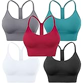 Evercute Racerback Sports Bras Padded Y Racer Back Cropped Bras for Yoga Workout Fitness Low Impact