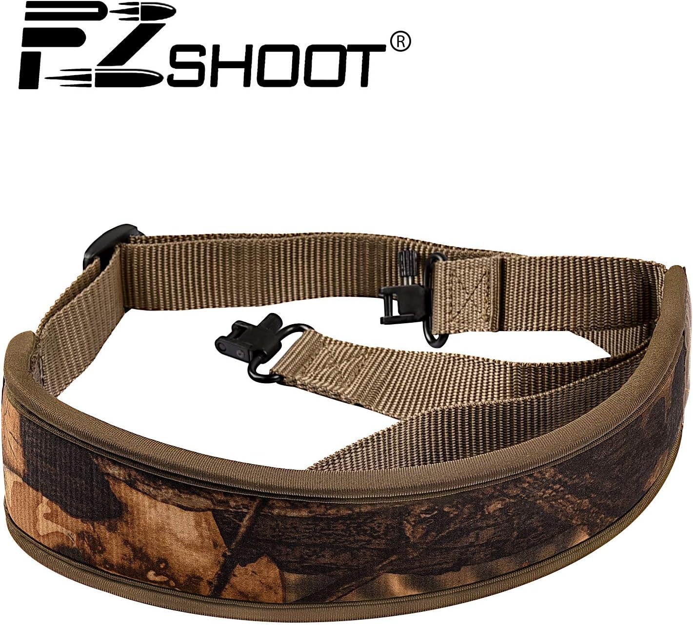 EZshoot 2 Point Rifle Sling with Swivels, Anti-Slip Shoulder Padded Strap, Length Adjustable Gun Sling for Outdoors Khaki : Sports & Outdoors