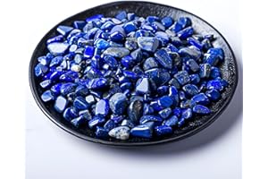 SigMntun Polished Lapis Lazuli Crystal Chips 200 Pcs - 0.3" 10 oz Tumbled Stone Chips Crushed Sea Glass Stones Healing Reiki Crystal Making Home Decoration