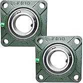 Sackorange UCF210-32 Pillow Block Bearing - 2 Pack Square Flange 4 Bolt Bearing - Bearing Steel with 2 inch Bore - Self Alignment (210)