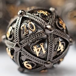 Metal DND Dice Set - Unique Round Hollow Orb Design