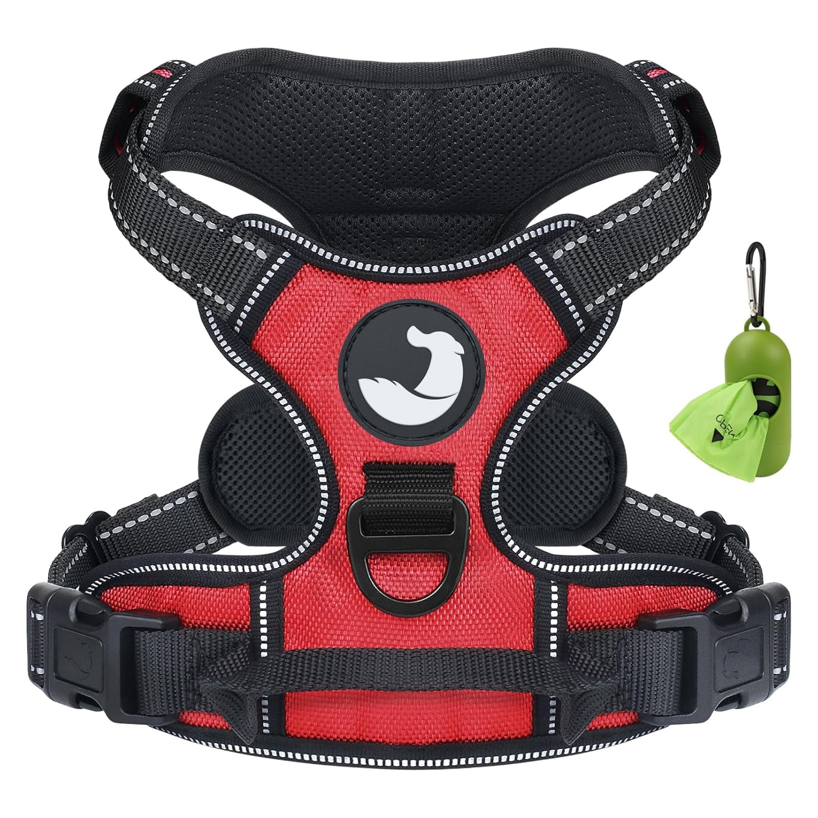 Joytale Dog Harness Small Dog No Pull Harness for Dogs with 2 Clips, Adjustable Soft Padded Dog Harness Reflective with Easy Control Handle for Walking and Training, Red, S โ image 1