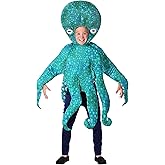 Kids Blue Octopus Costume Unisex, Ocean Animal Halloween Bodysuit for boys and girls, Ocean Themed Dressup Party