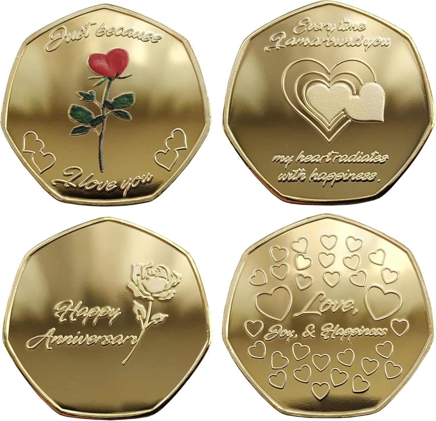 Retail Stores Happy Anniversary Love Joy Happiness Gold Plated Commemorative Double Coin Set 50p Shape Capsuled Kitchen Home Global Distribution Pagani Brainrealestate It