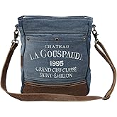 Myra Bag Canvas Vintage Bag - Canvas Purses for Women with Fabric Body and Leather Detailing, Military Aesthetic Handbags