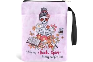 VeloKomo Smut Romance Books Sleeve - I Like My Books Spicy and My Coffee ICY Dark Personalied Book Covers Washable Gifts for Smutty Lover Bookish Bookworm Readers Reading Literature Fan (Smut Romance)