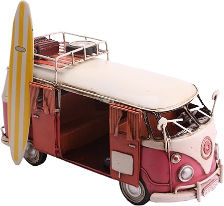 Amazon ブリキのおもちゃ 車 アンティーク仕上げのレトロなワーゲンバンタイプ キャンピングカー タイヤ 色ピンク インテリアに ｂｃ009 プラモデル 通販