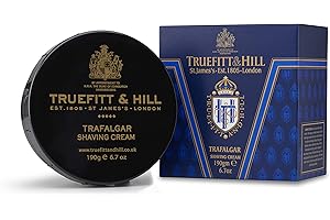 Truefitt & Hill Shaving Cream Bowl - Trafalgar - Premium Glycerin-Based Lather, Smooth Glide, and Hydration for a Luxurious Shave - 6.7 oz