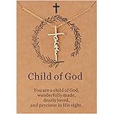 Lcherry Faith Cross Necklace - Gold plated Cubic Zirconia Faith Necklace for Women Religious Confirmation Gifts Jewelry