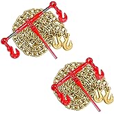 Digank Ratchet Chain Binder 5/16" -3/8" Grade 70 and 5/16"&times;10ft Chains | Includes (2) Binders and (2) Chains, Load Binder for Binder Chain with Grappling Hook