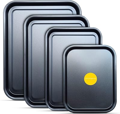 Kitcheneur 4-Pour Baking Tray Set Non-Stick 38/35/32/28 cm Dishwasher Safe