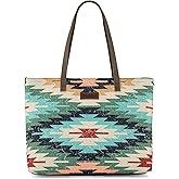 Montana West Wrangler Tote Bag for Women Canvas Shoulder Handbag Aztec Purse