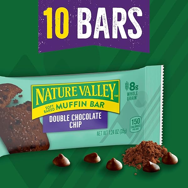 NATURE VALLEY SOFT BAKED MUFFIN BARS, DOUBLE CHOCOLATE CHIP, 10 BARS, 12.4 OZ