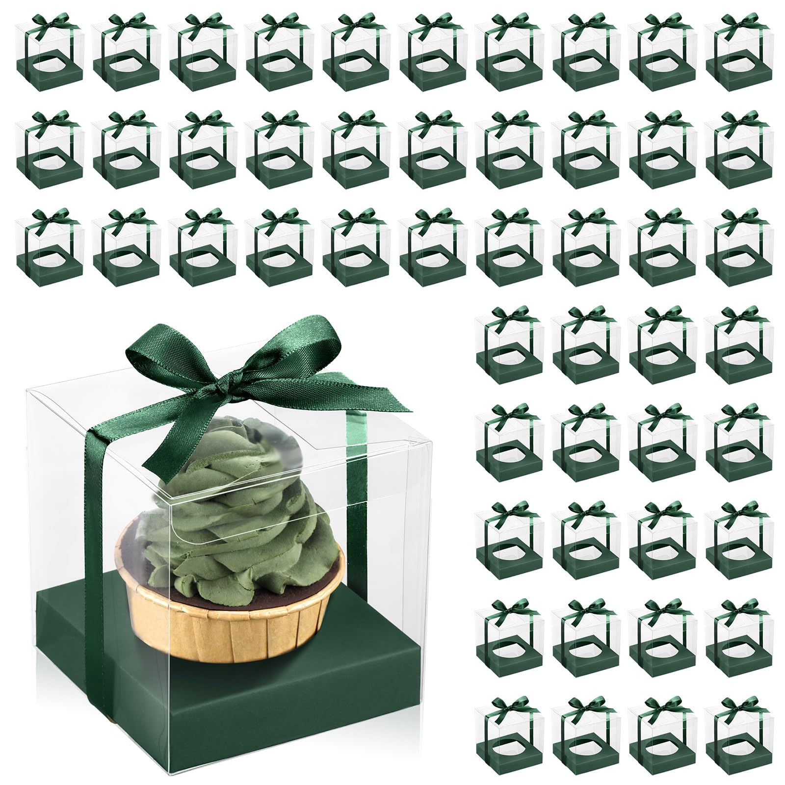 Thenshop 50 Pcs Clear Cupcake Boxes Individual 3 5 Inch Plastic Cupcake Thenshop 50 Pcs Clear Cupcake Boxes Individual 3 5 Inch Plastic Cupcake
