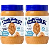 PB&amp;Co. Simply Crunchy Peanut Butter, No Sugar Added, 16 oz (2 Pack) | Non-GMO Project Verified, Gluten Free, Kosher, 7g Protein, No Sugar Added, Crunchy Peanut Butter, USA-Grown Peanuts, No HFCS
