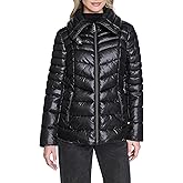 Kenneth Cole Women's Chevron Quilted Cire Puffer With Winged Collar