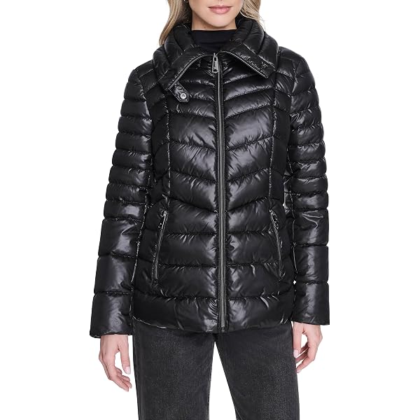 Velvet by Graham & Spencer Womens Ally Faux Leather Puffer Jacket