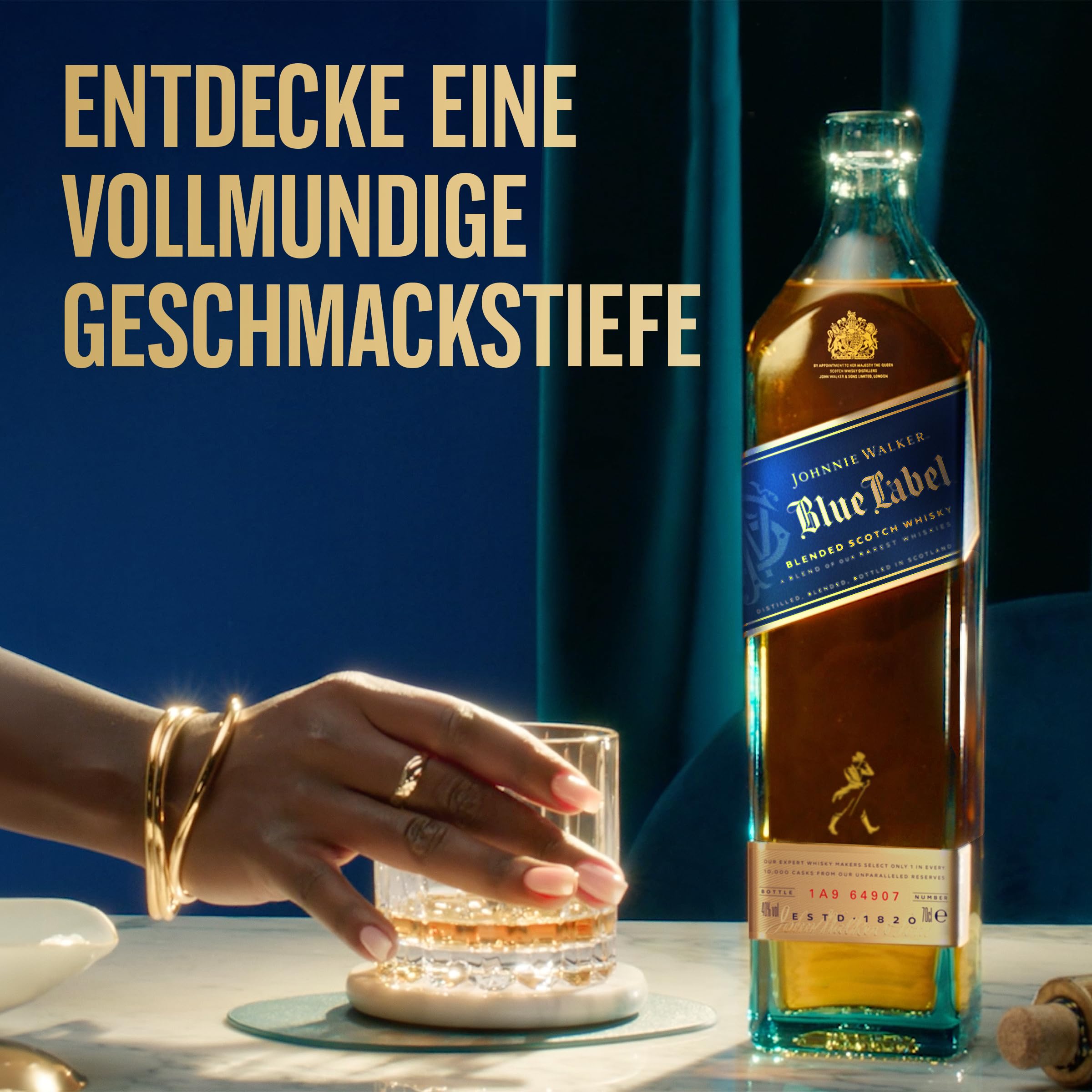Johnnie Walker Blue Label, Blended Scotch Whisky, aromatisch, blended in den 4 prominentesten, schottischen Whisky-Regionen, 40% vol, 700ml Einzelflasche 6