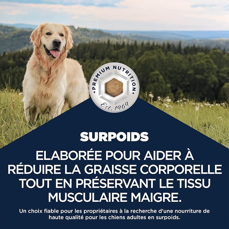Overweight pour Chiens au Poulet - Aliment Sec Special Care à Faible teneur en matières Grasses, destiné à la Perte de Poids des Chiens sujets à la Surcharge pondérale, 12 kg