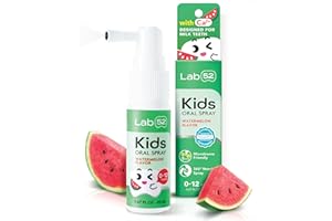 LAB 52 LAB52 Kids Oral Spray, Toddler Toothpaste Helper for Daily Oral Care and Fresh Breath, Children Approved with Fluoride Free for Newborn to Preschoolers, Xylitol Watermelon Flavor