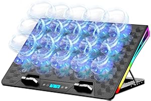 AICHESON Laptop Cooling Pad, 15 Powerful Cooling Fans, Gaming Laptop Cooler with RGB Lights for 15-17.3 inch PC Computers