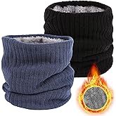 lifwimner Winter Fleece Neck Warmer Mens Ski Mask Face Warmer Neck Gaiter Neck Scarf Women Thick Windproof 2 Pack