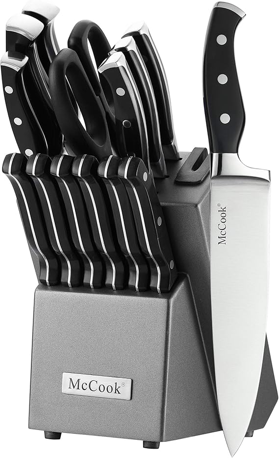 McCook MC25A Kitchen Knife Sets,15 Pieces German Stainless Steel Knife