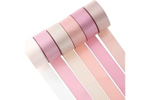 Mayreel Dusty Rose Satin Ribbon 1" Rose Pink Ribbon for Gift Wrapping Crafts Wedding Bridal Shower Decorations, 6 Rolls Assortment, 10 Yards Each Color, Total 60 Yards