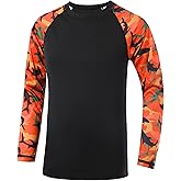 Boys Rash Guard Swim Shirt Long Sleeve, UPF 50+ Youth UV Sun Protection Shirts, Kids Quick Dry Water Rashguard for Surf Beach