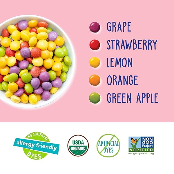 YUMEARTH ORGANIC GIGGLES CHEWY CANDY – ALLERGY FRIENDLY, NO ARTIFICIAL DYES, NON GMO, GLUTEN FREE, FRUIT FLAVORED, VEGAN CANDY SNACKS 0.5 OZ (BOX OF 15)​