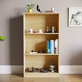 Vida Designs Cambridge 3 Tier Medium Bookcase Oak Wood Shelving Display Unit view 2