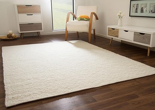 Birgsau Handweb Teppich - aus nachhaltiger, deutscher Produktion - weiß, Größe: 90x160 cm