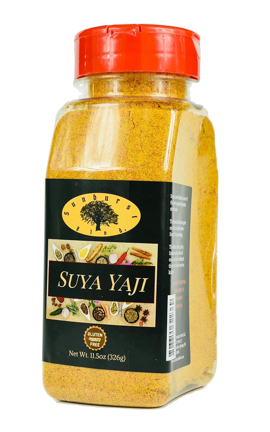 Suya Yaji Seasoning 11.5 oz Traditional Nigerian Kebab and Grilled Meat Pepper Spice by Sunburst Blvd