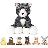 Niuniu Daddy 14" | 3.5 Pound Cat Weighted Stuffed Animal, Heavy Stuffed Cat Plush Toys for Kids Adults, Weighted Beads for Kitty Stuffed Animals Body Pillow for Present Birthday Holiday Christmas