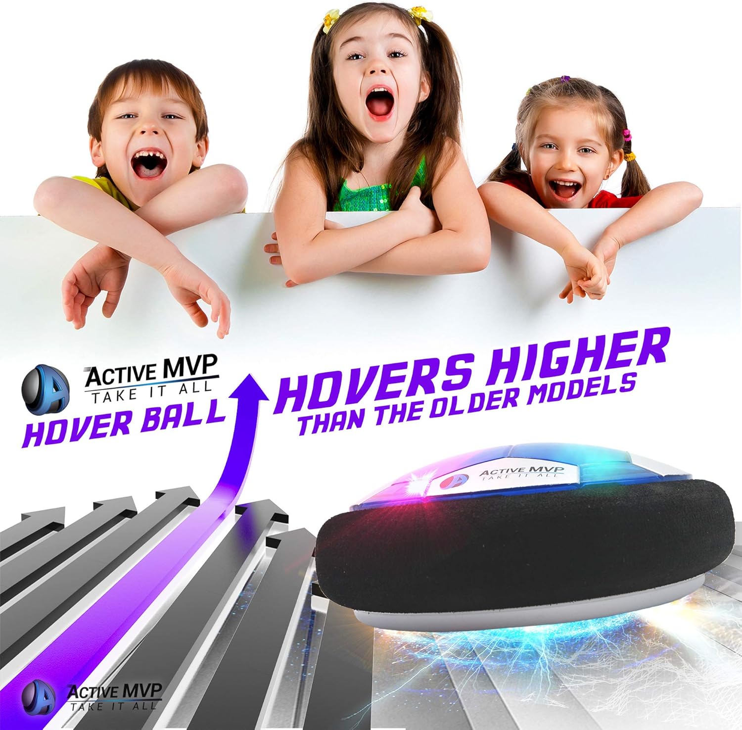 ActiveMVP Kids Toys Hover Soccer Ball Rechargeable - Indoor LED Light Up Air Power Kick Disc Fun Game - Rainy Day Time Killer - No AA Battery Needed - Gift for Boys Girls Age 3 4 5 6 7 8 9 10 11-16: Sports & Outdoors