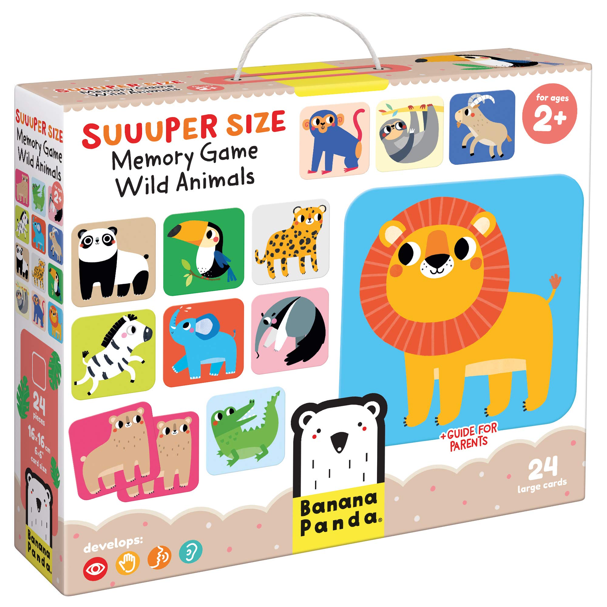 Memory Game with Wild Animals Super Size Much Larger than XXL Memory Game - Memory Cards Educational Assignment Activity for Children from 2 Years and Older