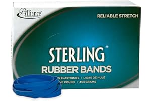 Alliance Sterling Rubber Band, Blue, Size No.64 (3 1/2 x 1/4-Inch), 1 Pound Box (Approximately 380 Bands Per Pound) - 44645