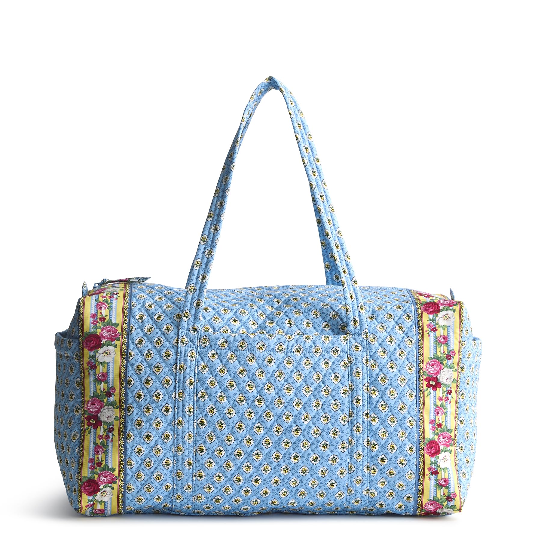 Vera Bradley Women’s Premium Cotton Large Original Duffel Bag, Elizabeth Blue, One Size