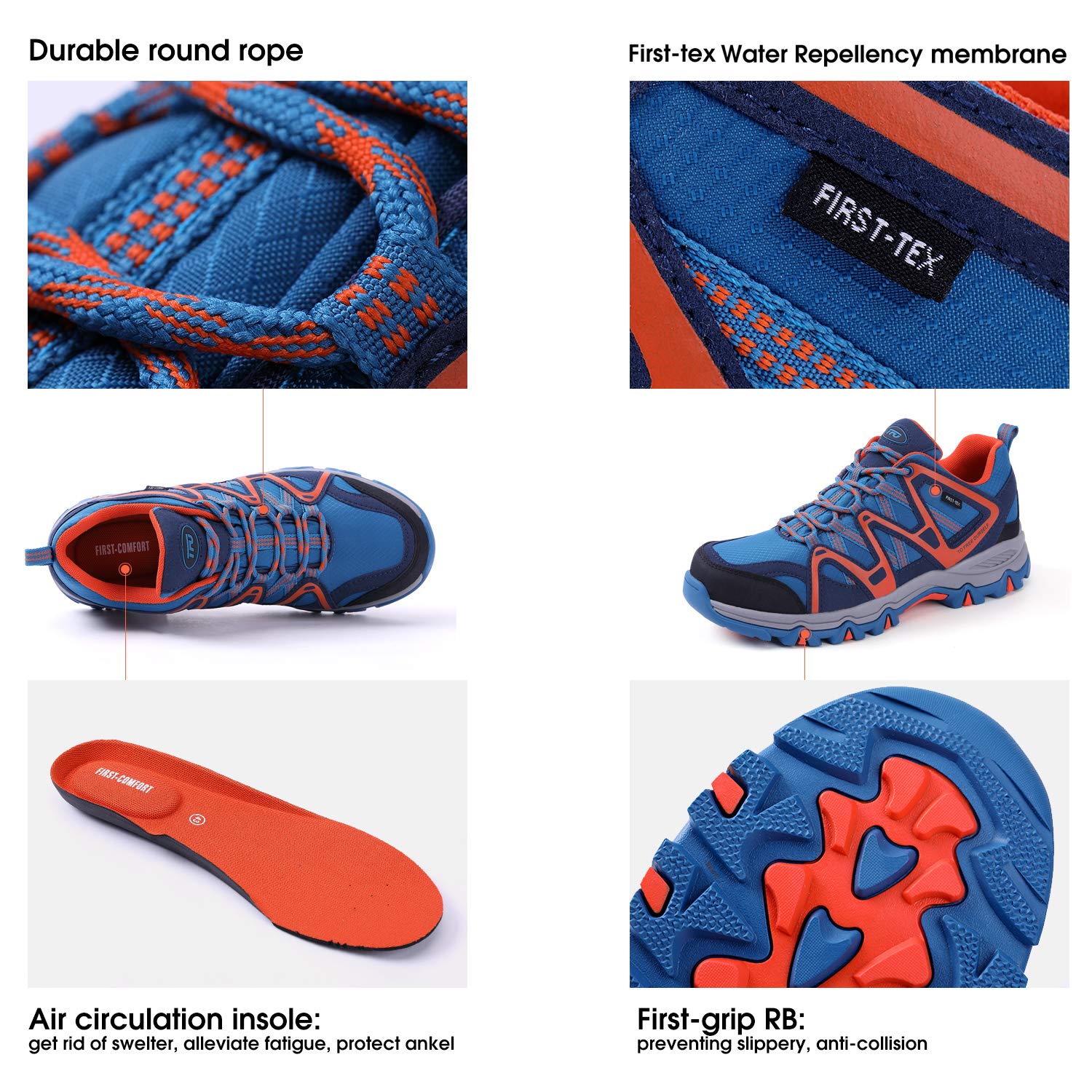 TFO Mens Breathable Walking Hiking Shoes Outdoor Running Backpacking Athletic Trekking Sneakers