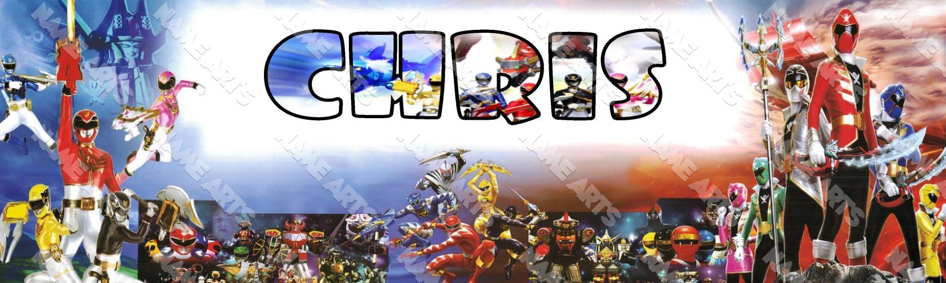 Personalized/Customized Power Rangers #2 Name Poster Wall Decor Door Birthday Art Banner