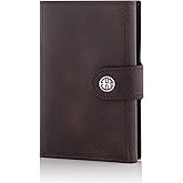TRUSADOR Venice Men & Women Leather Trifold Wallets RFID Blocking Front Pocket Wallet (Brown Vintage, Card Holder)