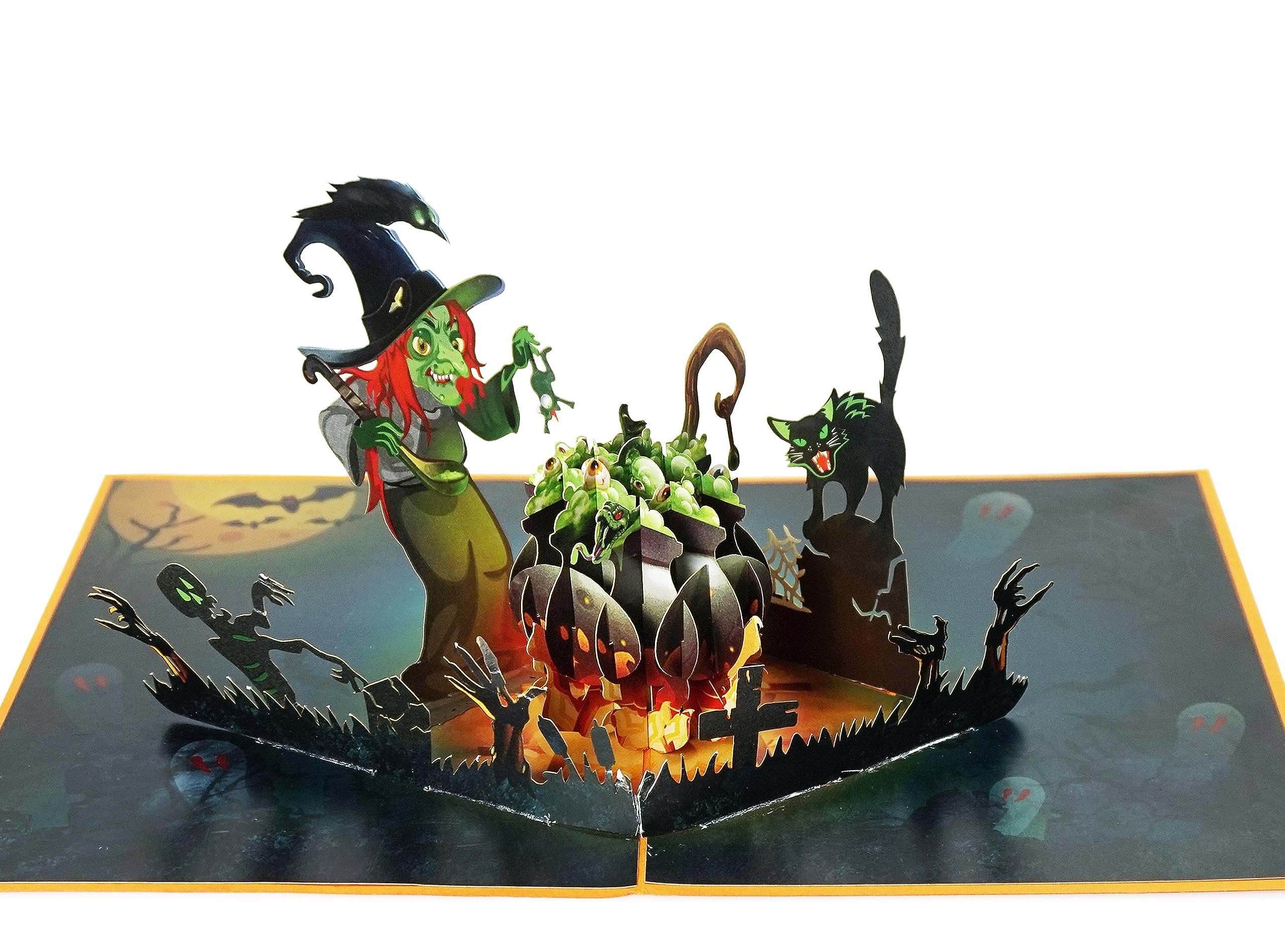 CUTPOPUP Halloween Cards Pop Up, Trick or Treat, 3D Pop Up Greeting Halloween Card for Family Members, Friends, Lover, Her, Wife, Him, Husband, Mom, Mum, Brother (Witch Halloween) US8-65UK
