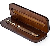 Wordsworth and Black Rollerball Pen-Stunning Luxury Pen Bamboo Brownwood Gold Finish, Refillable, Best Roller Ball Gift Set Pen for Men & Women, Ink Refill, Point Office Pens for Writing