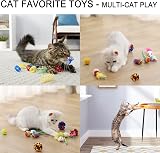 Suhaco 21 Pack Cat Toys Indoor Interactive Kitten Toy Roller 3 Level Pink view 4