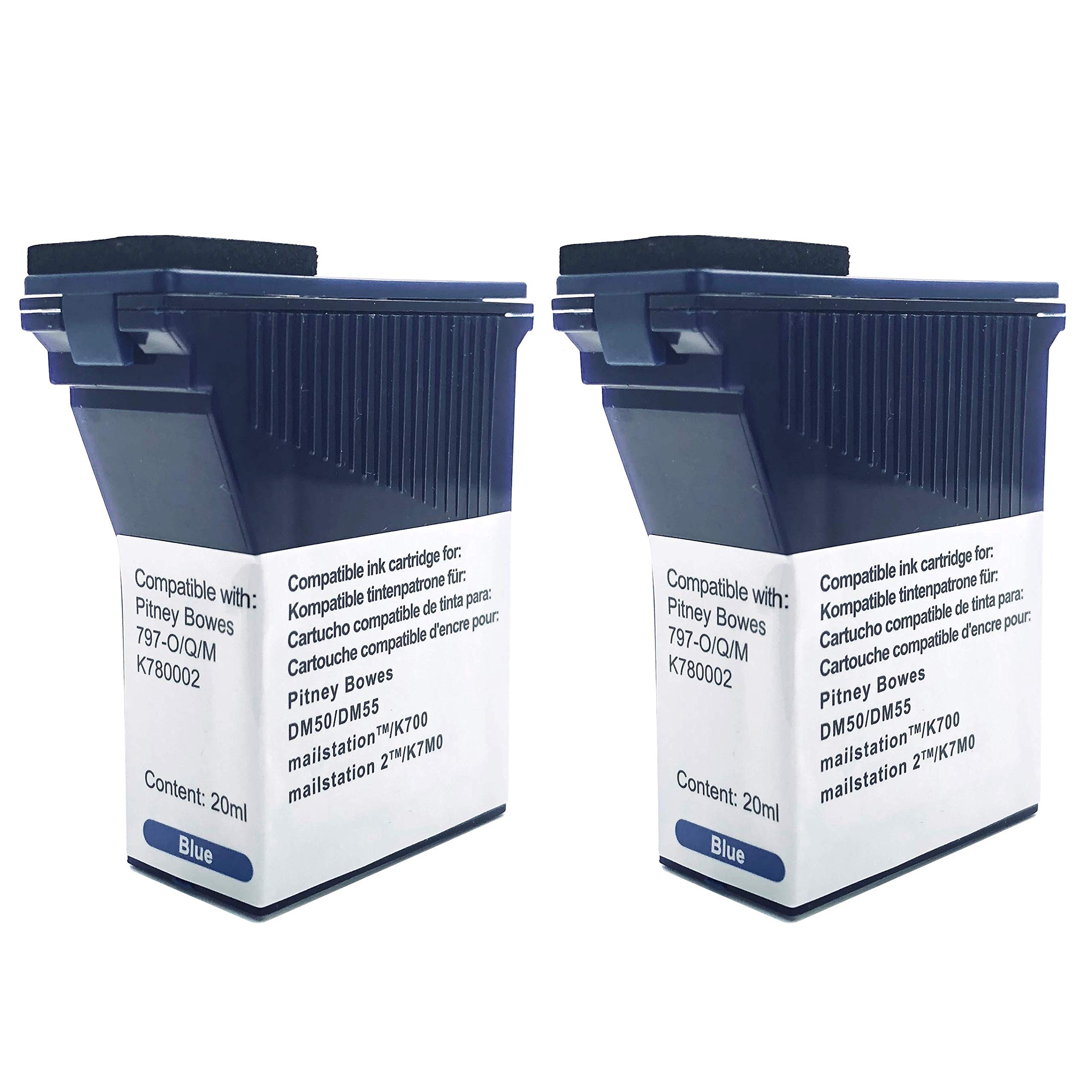 Pro Supplies Compatible Ink Cartridge for Pitney Bowes DM50 DM55 DM60 K700 Blue - 2 Pack